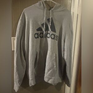 Adidas Gray and Black Logo Hoodie